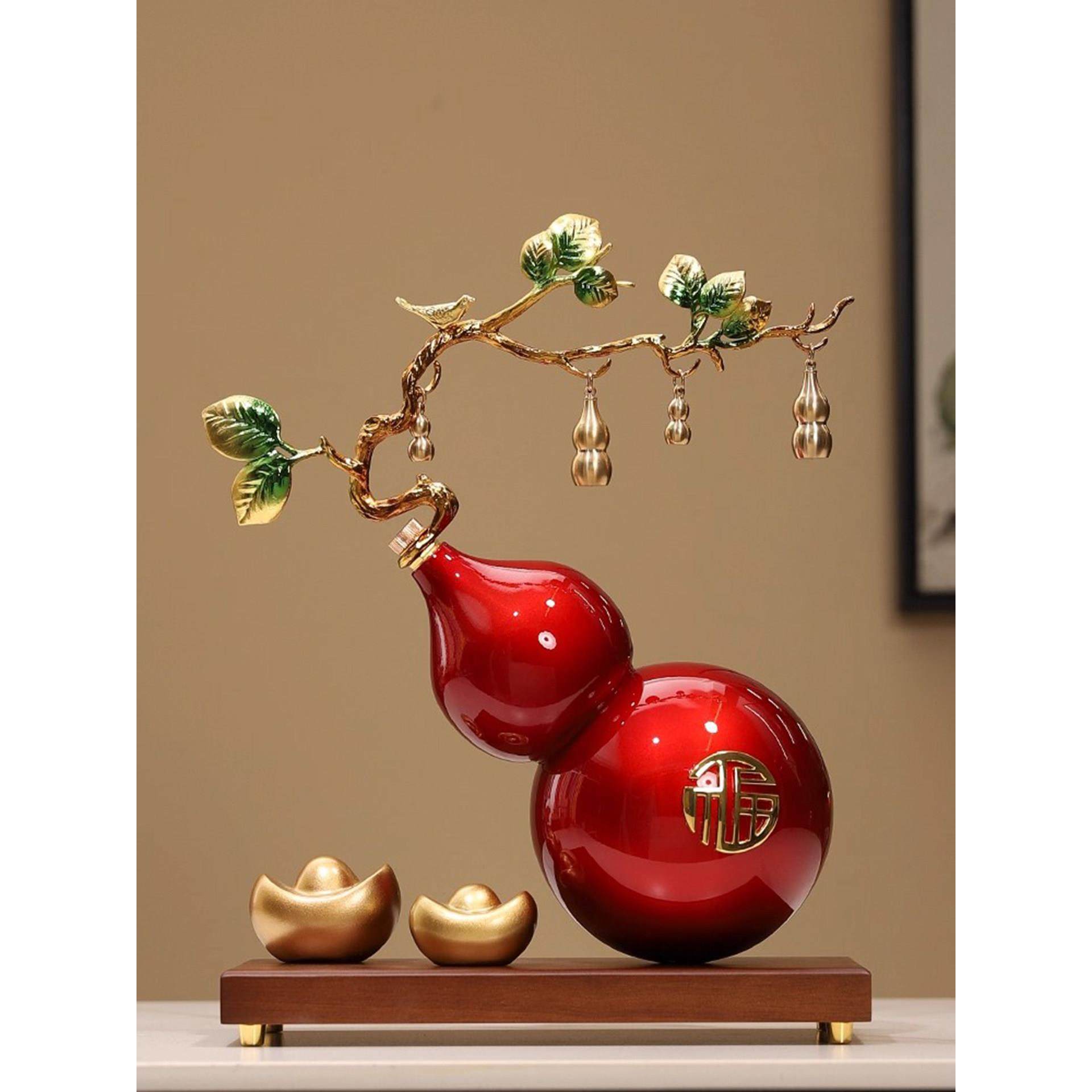 德国珐琅彩福禄结婚葫芦摆件客厅高级感电视柜装饰品高档新婚礼物,家居饰品,装饰摆件,淘宝优惠券,粉丝福利购,淘宝优惠卷