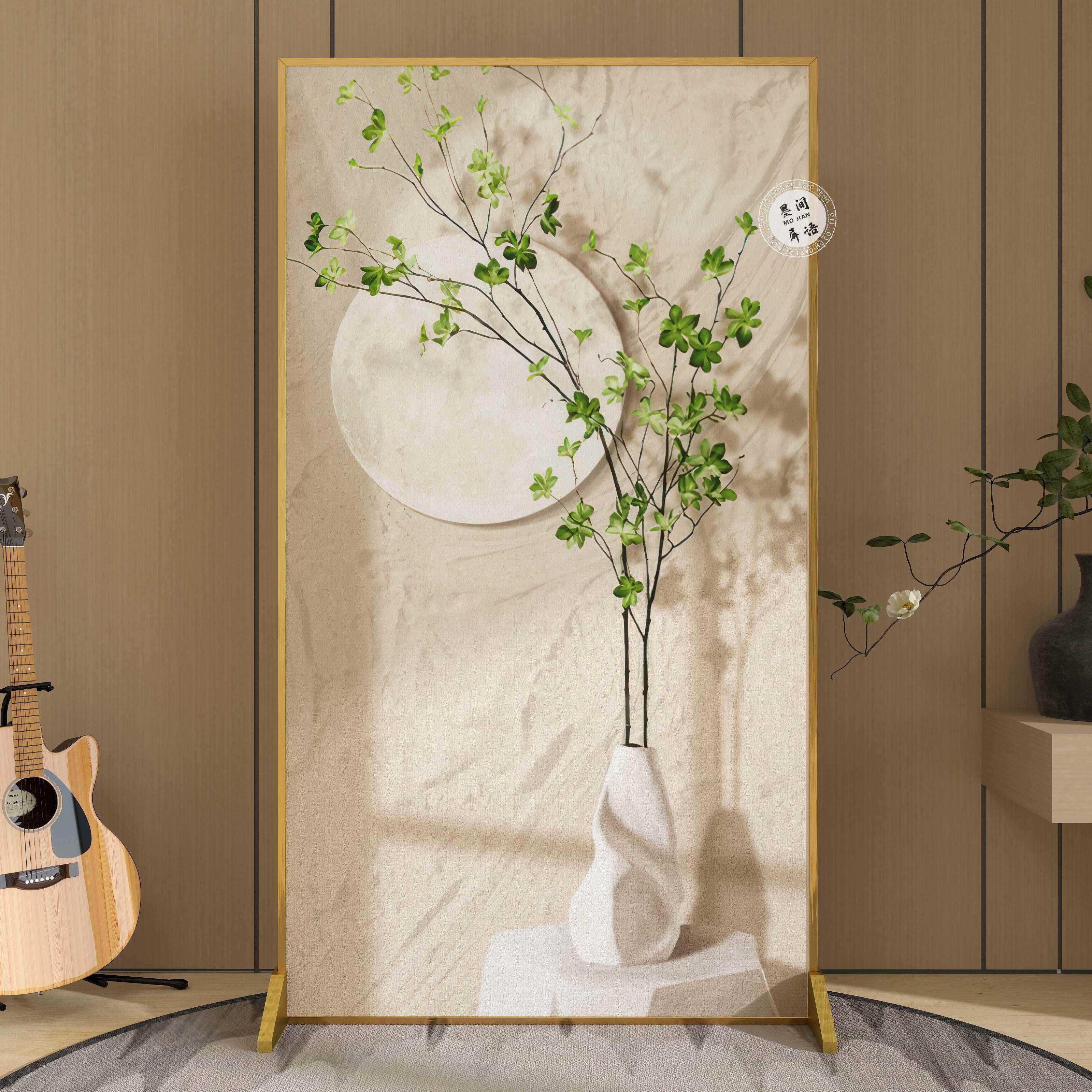 北欧屏风隔断简约现代客厅入户玄关遮挡轻奢2025新款铝合金座屏