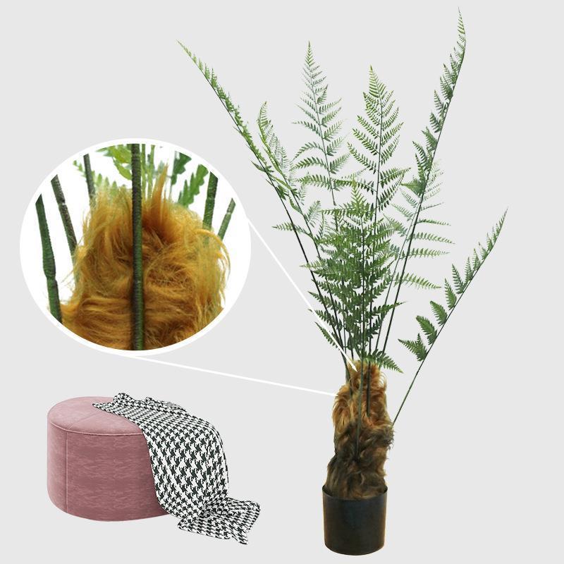 仿真假树仿生绿植金丝猴阙猴头蕨类植物室内盆栽客厅装饰造景摆件