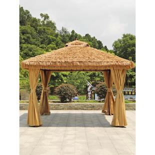 户外茅草亭凉亭亭子帐篷庭院遮阳棚农家乐餐饮民宿雨棚仿真稻草亭