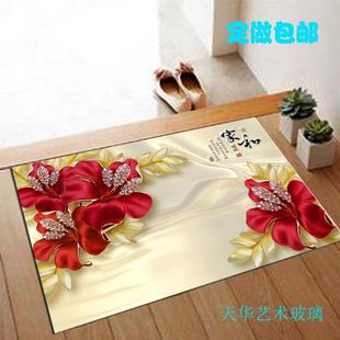 钢化玻璃地踏家用地垫门垫门口脚垫脚踏 欧式 入户玄关垫定制防滑