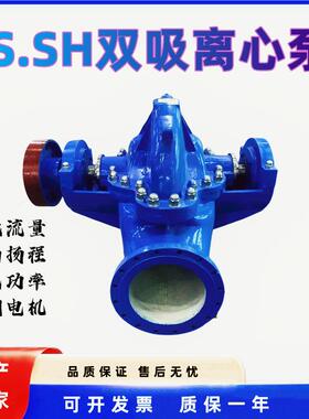 S/SH双吸离心泵大流量高扬程中开泵200S42农田灌溉节能抽水泵