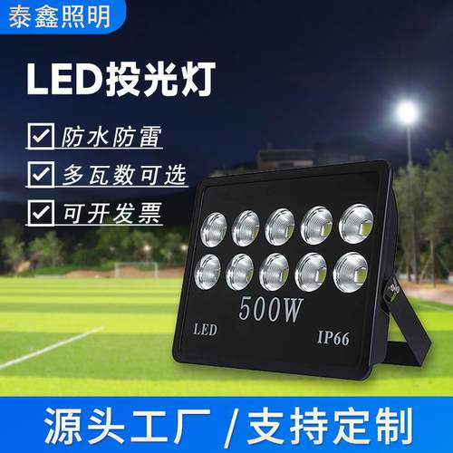 厂家黑色100W200W300W投光灯户外防水仓库亮化灯广告灯