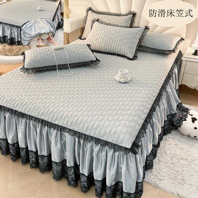 床笠床裙二合一全包裹床罩式夏季凉席三件套可机洗凉感乳胶软席子