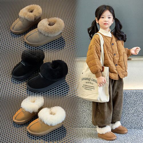 2023冬季新款儿童雪地靴加绒加厚女童大棉鞋男童大棉防水防滑短靴