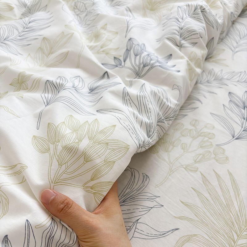 晨晓绿清新四季全棉床单单件纯棉床笠被罩单双人被单可配三四件套