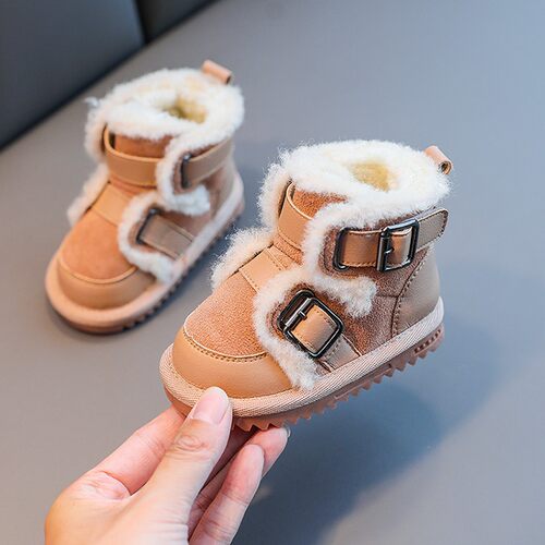宝宝雪地靴儿童冬季加绒加厚棉鞋男童保暖棉靴女童雪地棉小童婴儿