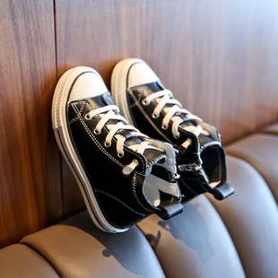 女童真皮鞋子2020秋冬新款加绒儿童运动鞋高帮休闲鞋男童软底板鞋