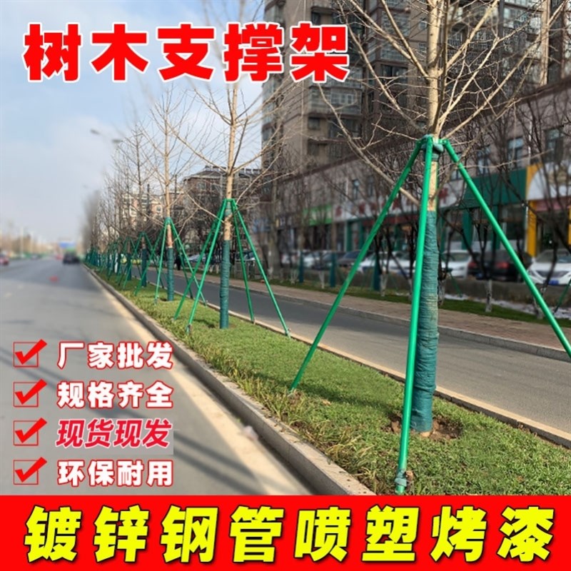 树木支撑架园林绿化防风防u倒支架扶树大树固定器铁抱箍苗木支撑