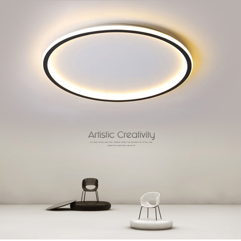 极简卧室灯北欧圆形简约现代LED吸顶灯房间个性创意超薄网红灯具