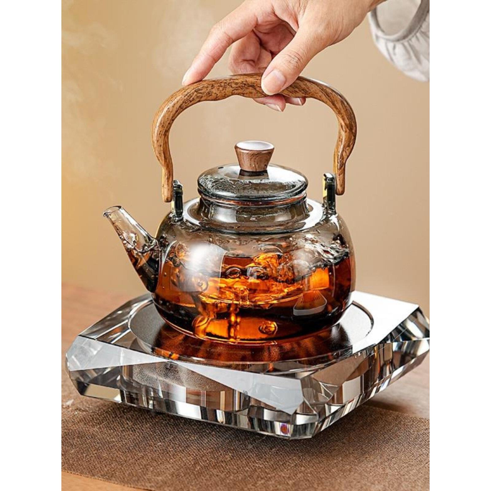 电陶炉煮茶壶煮茶器套装新款大容量玻璃水晶耐高温提梁小型养生壶