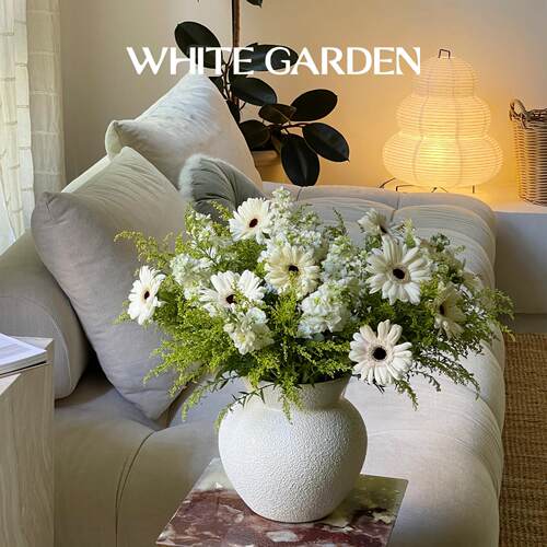 WHITE GARDEN白色泡泡釉陶瓷水培鲜花插花花瓶大口径高级感摆件