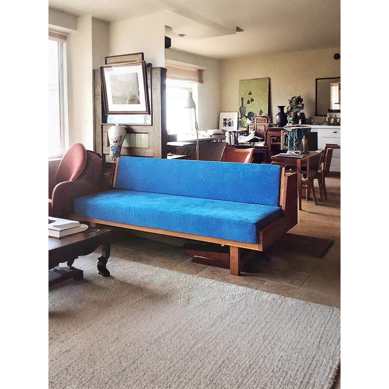 中古实木汉斯瓦格纳沙发实木进口黄杨木欧抽拉沙发床面料尺寸定制