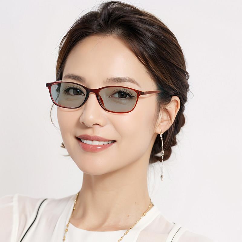 纯水晶眼镜女款感光变色石头镜防辐射紫外线天然太阳镜墨镜中老年
