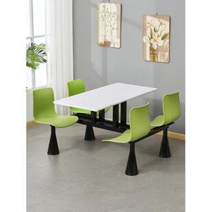 学生食堂餐桌椅连体工地餐厅员工饭堂公司单位小吃快餐店桌椅组合