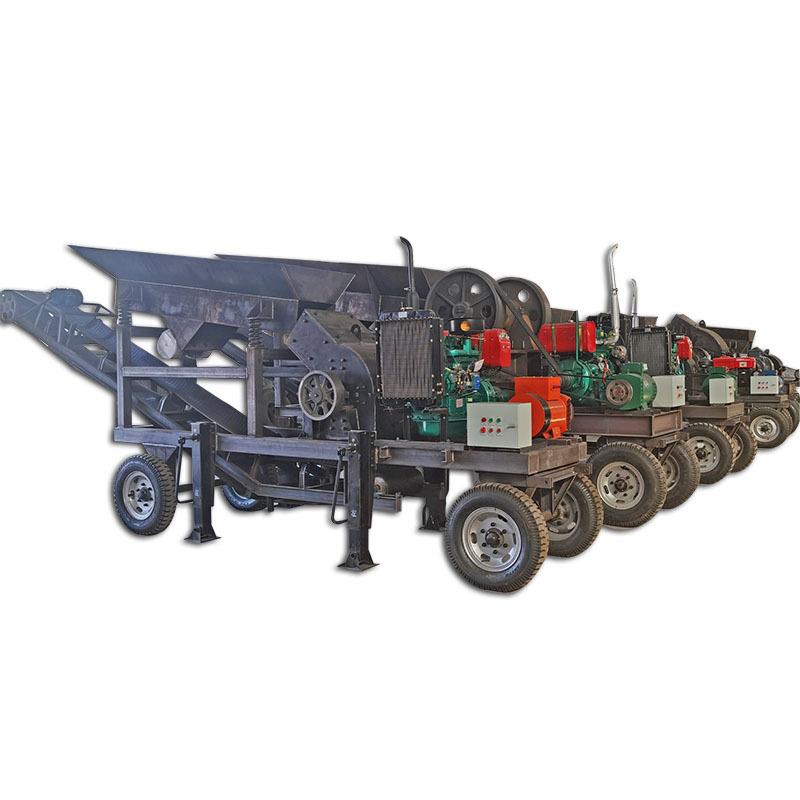 新型移动式制砂机柴油机动力甩锤式打沙碎石机锤式破碎机移动车