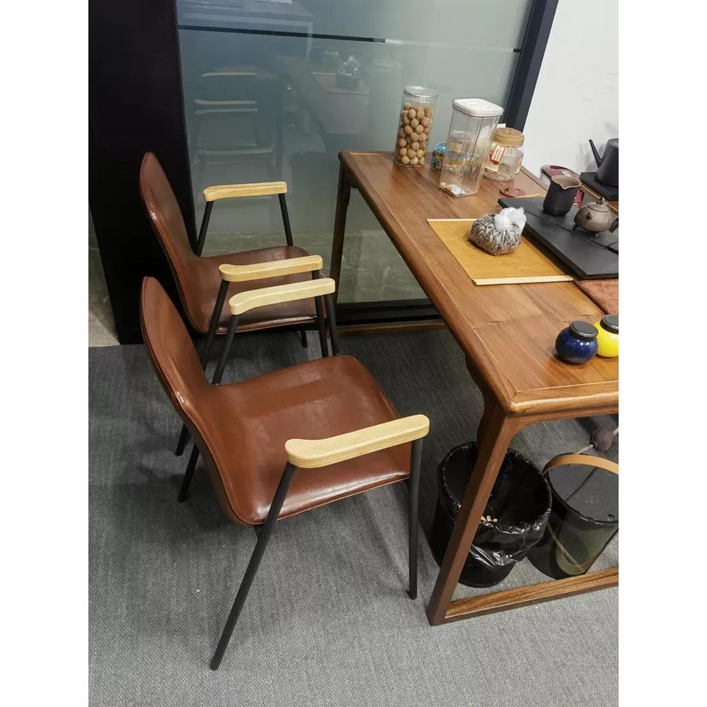 休闲靠背餐椅现代设计师铁阁楼办公椅斯堪的纳维亚覆古工业风格经