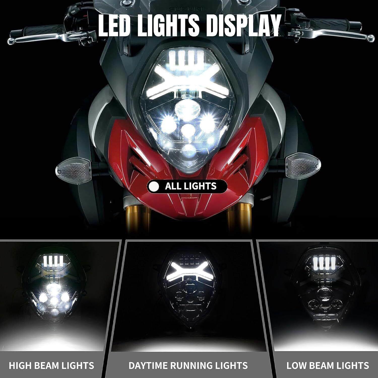 适用于铃木摩托车 改装LED前大灯总成V-strom 650 1000 2014-2022