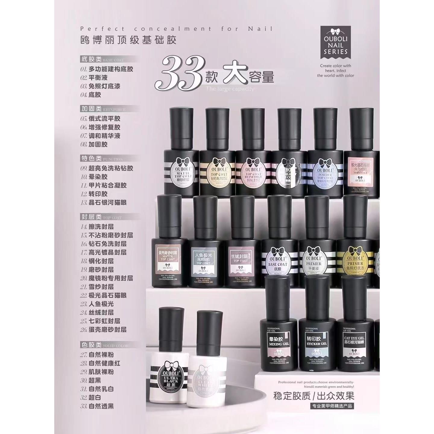 鸥博丽美甲功能胶镀晶封层加固胶底胶牢固免洗钢化持久甲片粘合剂