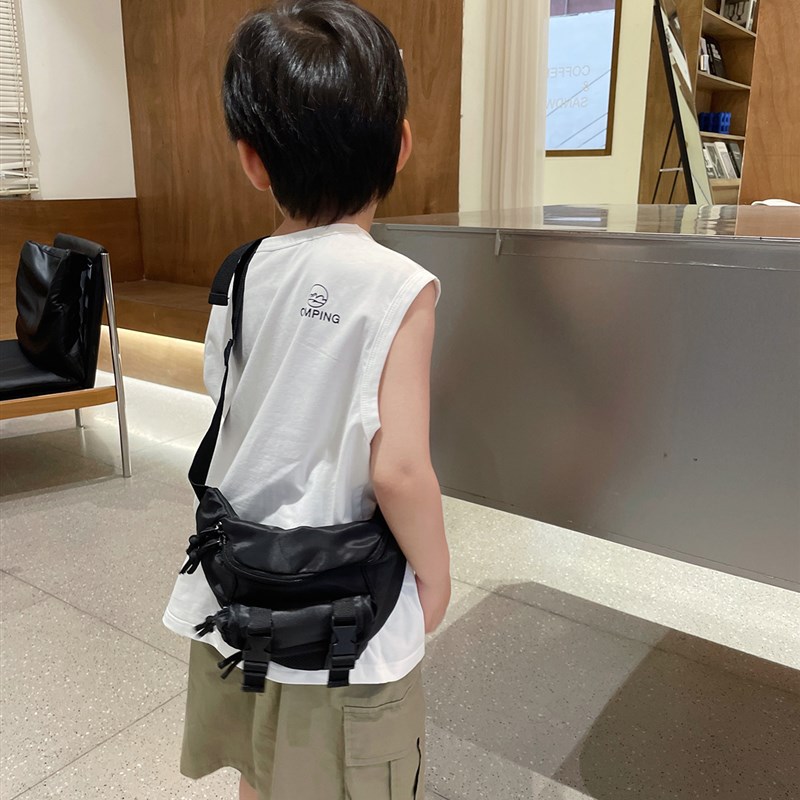 儿童背心男童无袖t恤q夏款男宝宝夏装白色上衣夏季薄款洋气男孩潮