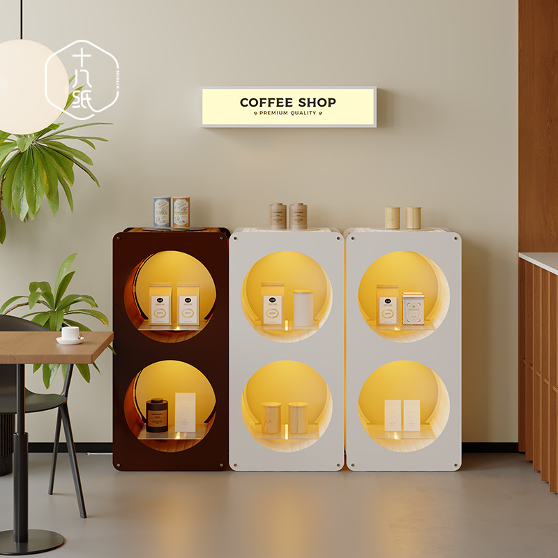 十八纸置物中岛发光展示架实体店展会产品样品珠宝陈列架圆月展架