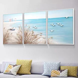 三联画十字绣5d钻石画满钻客厅现代简约风景餐厅2023新款钻石绣