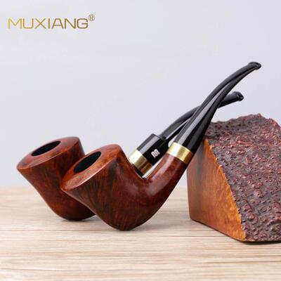 木香实木烟斗手工石楠根瘤烟具9mm过滤木制雕刻石楠木烟斗