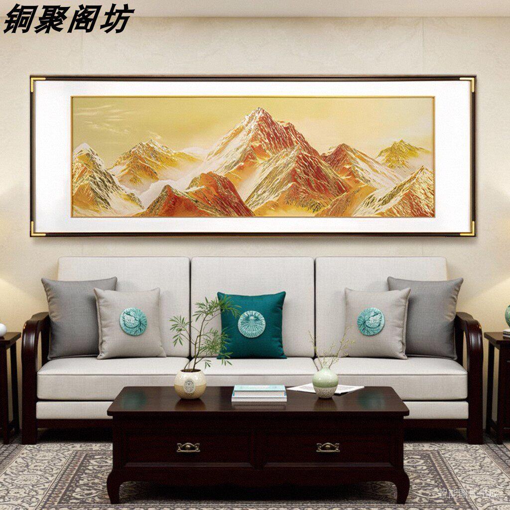 铜雕画立体浮雕纯铜手工雕刻画玄横版客厅挂画匠心手工錾刻装饰画