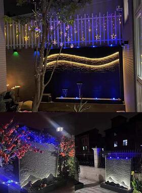 庭院办公室成品水幕墙流水景观房客厅室外庭院鱼塘石流水景观墙