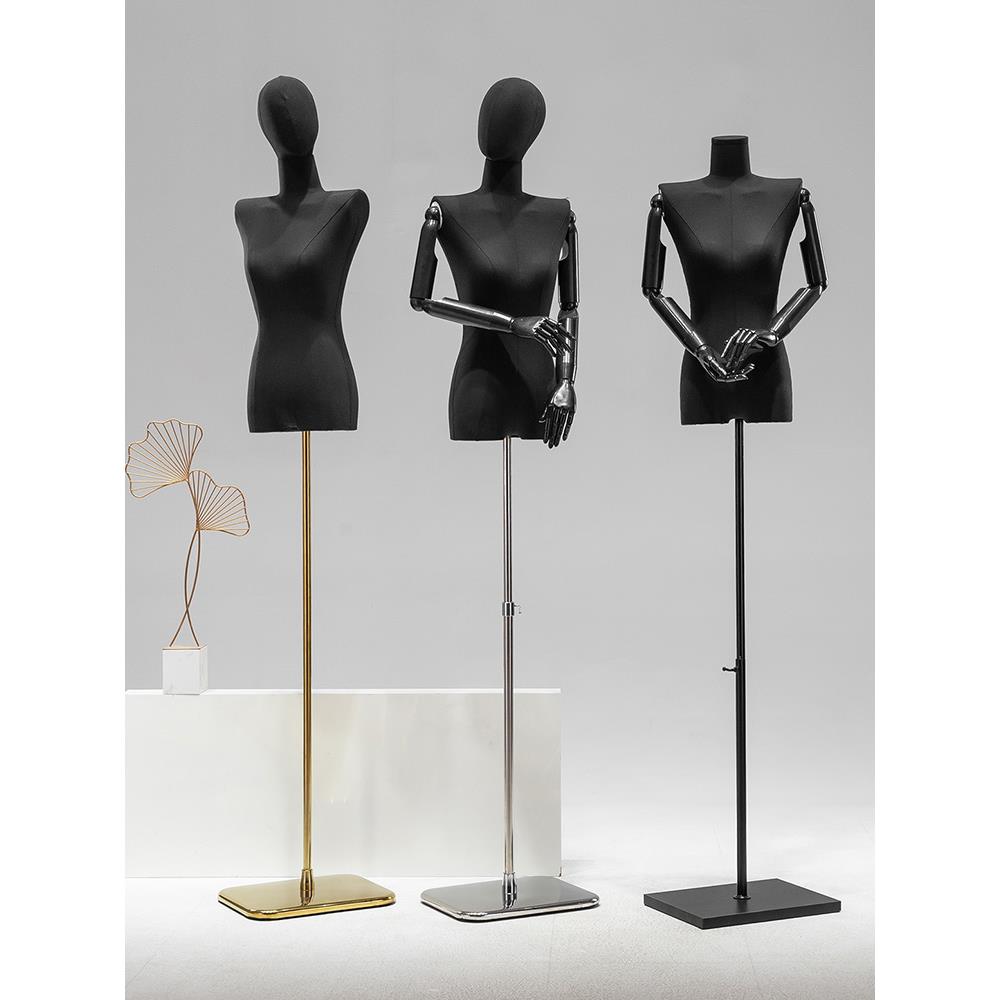 服装店韩版黑平肩模特道具女半身橱窗直角肩假人偶全身模特展示架