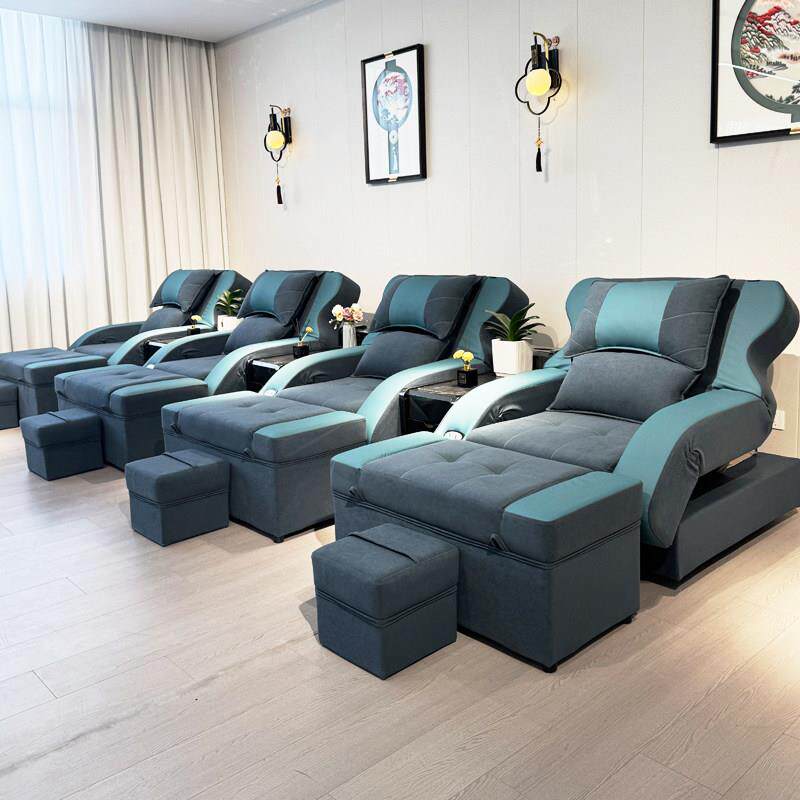 足浴沙发电动采耳沐足沙发按摩床泡脚修脚店沙发椅子足疗沙发躺椅