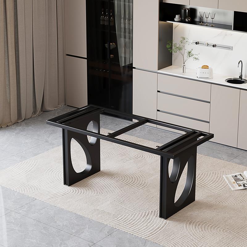 大理石金属桌腿支架岩板不锈钢餐台脚实木大板茶桌脚办公奢石底座