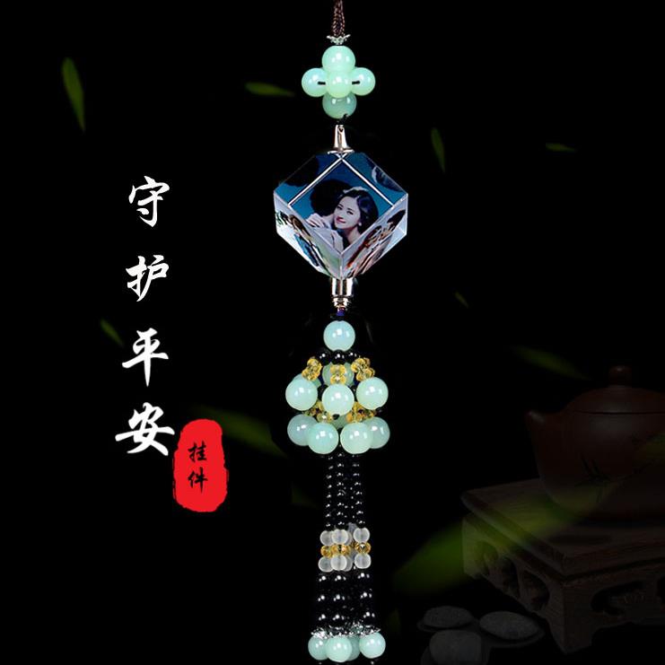照片定制车内挂饰手工汽车饰品创意礼物水晶后照镜悬挂式车载吊坠