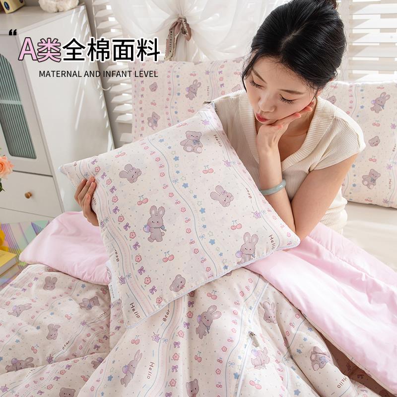 A类!全棉抱枕被子两用纯棉汽车用靠枕盖毯办公室午睡空调被二合一