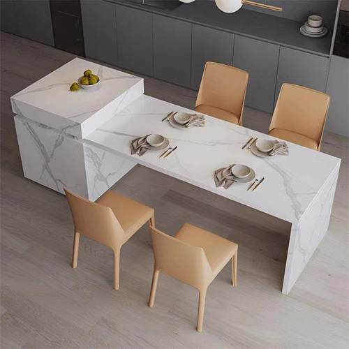 岩板可伸缩岛台餐桌一体开放式厨房多功能倒台小户型家用单独岛台