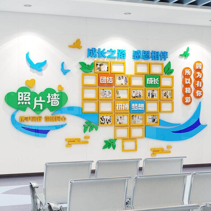 医院文化墙面医生风采护士站护理科诊室装饰照片荣誉展示贴纸设计