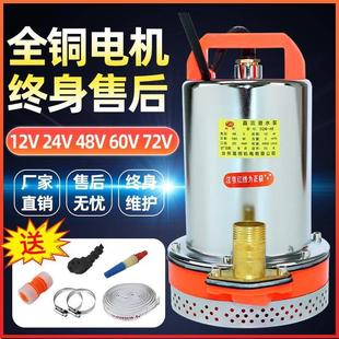 农用直流潜水泵12v24v48v60v72吸抽水泵家用电瓶电动车小型抽水机