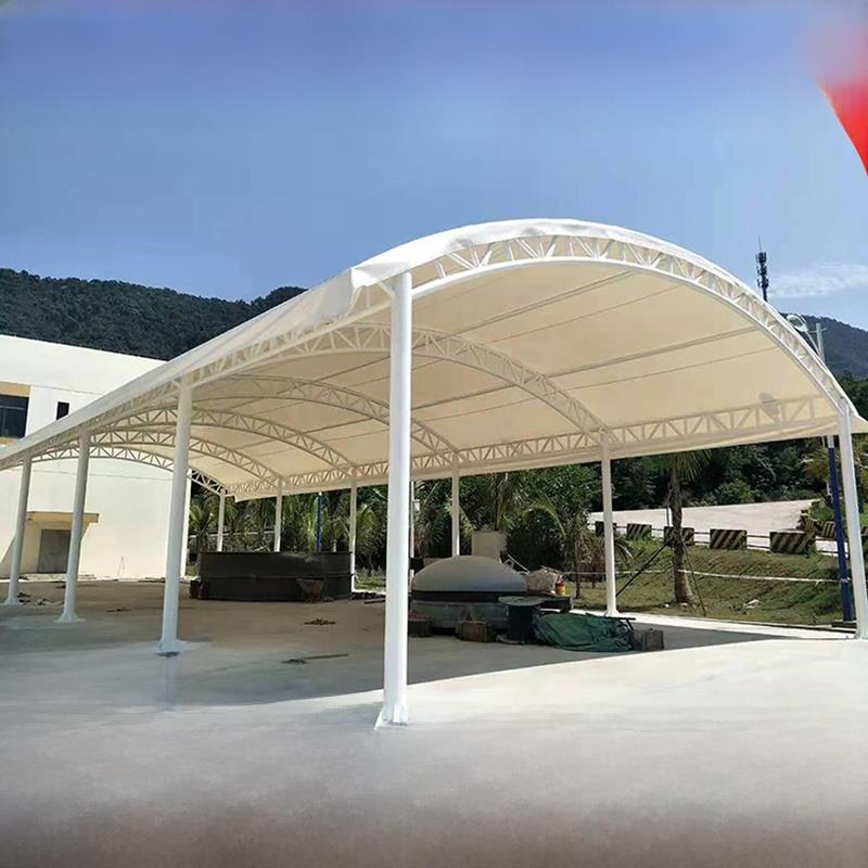 工厂通道非机动车蓬膜结构车棚桂林梧州客运站客车棚汽车停车雨篷