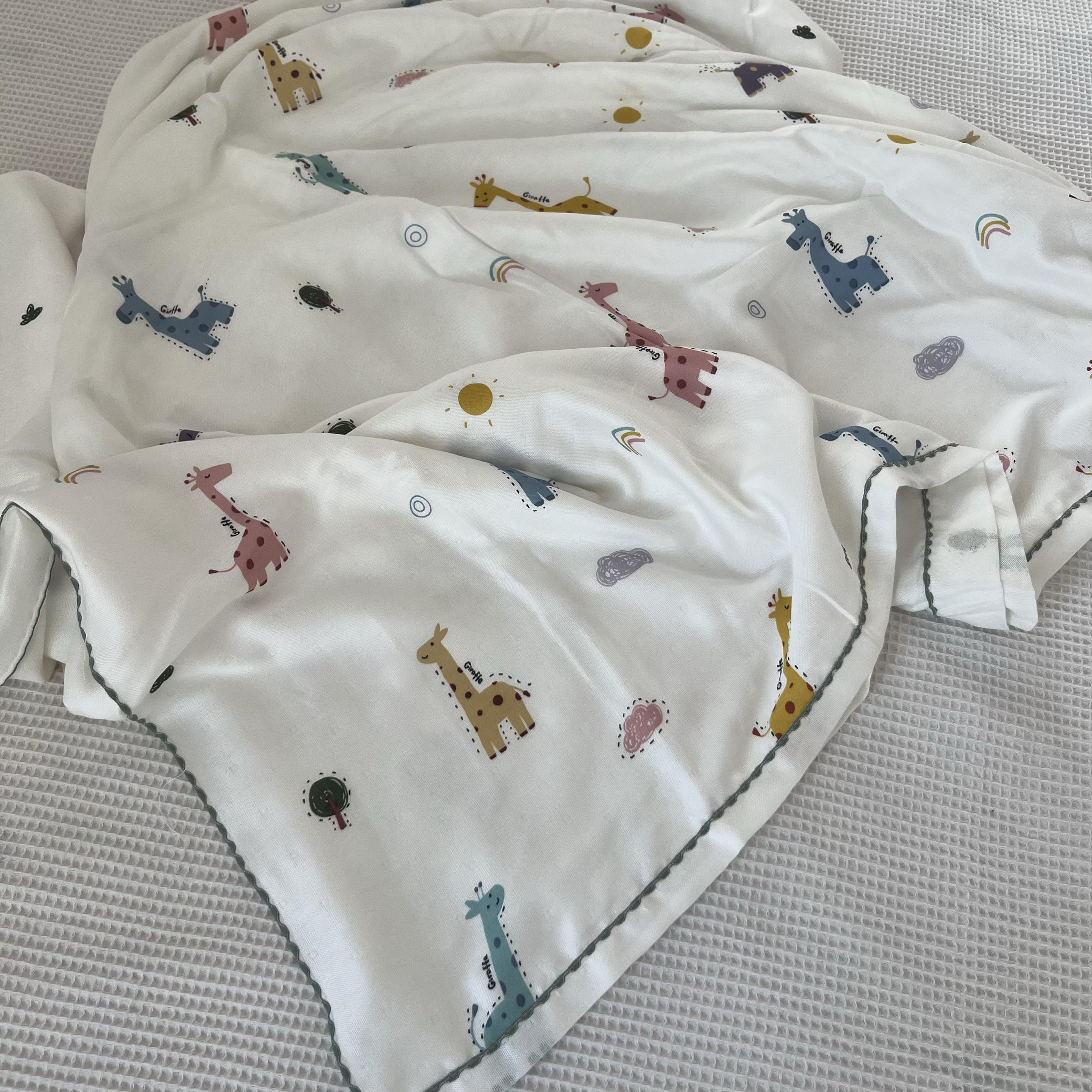 夏季凉感推荐~100%竹纤维盖毯a类多层纱空调屋毯单人薄毯凉爽透气