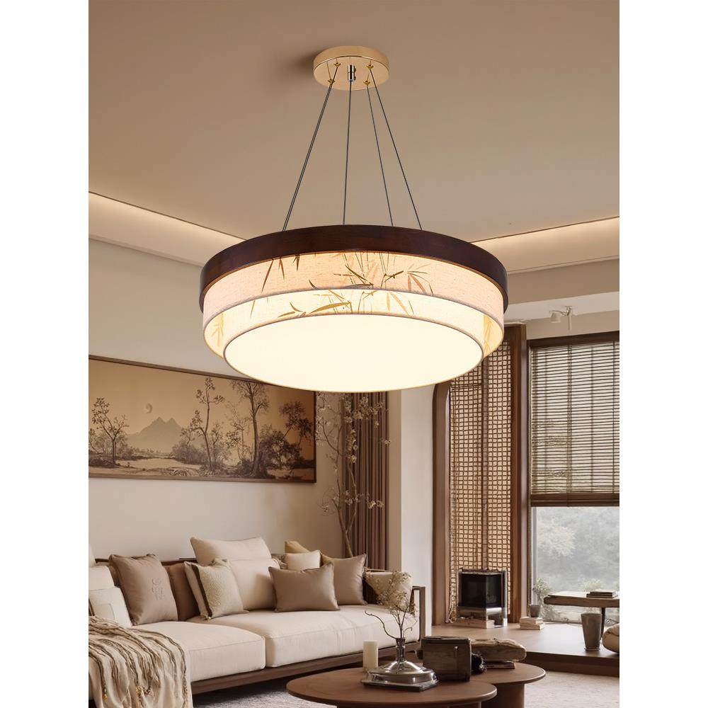 宋代美学新中式客厅吊灯竹叶中国风餐厅灯复古布艺书房卧室茶室灯,家装灯饰光源,客厅吊灯,淘宝优惠券,粉丝福利购,淘宝优惠卷