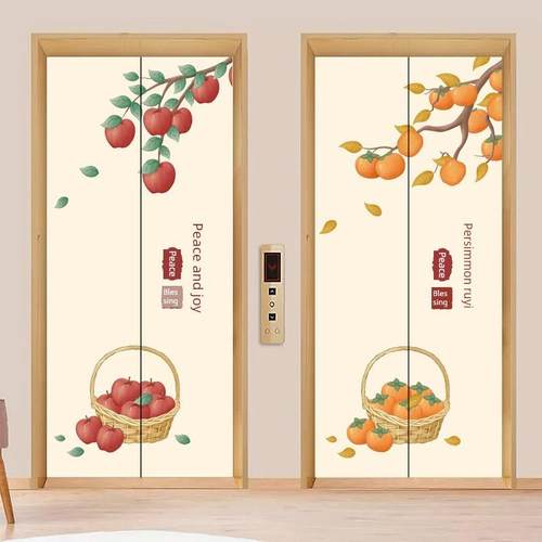 电梯贴纸一梯一户入户电梯门装饰贴纸一梯一户高级感轻奢开门见喜