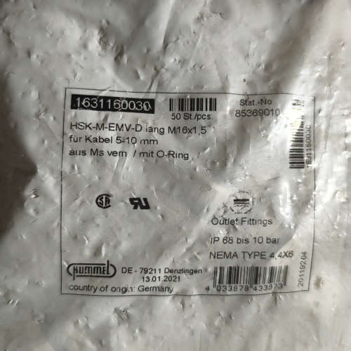 议价德国Hummel胡莫尔连接器 HSK-M-EMV-D，M