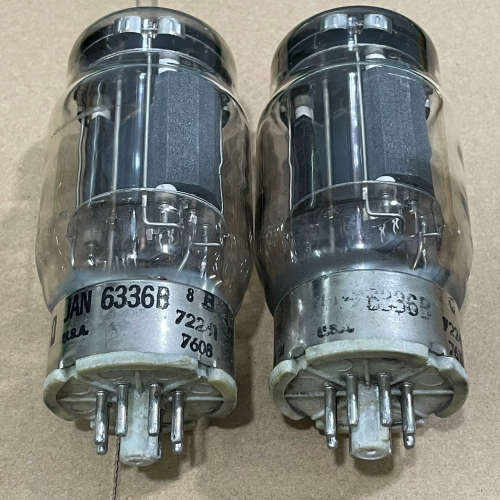 @美国 6336B 电子管一对，军版 三云母、铁座双圆环。管议价