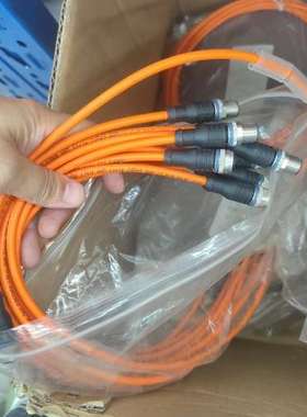 议价橙色M12连接线，未拆封，5根。M12接口，4芯，0