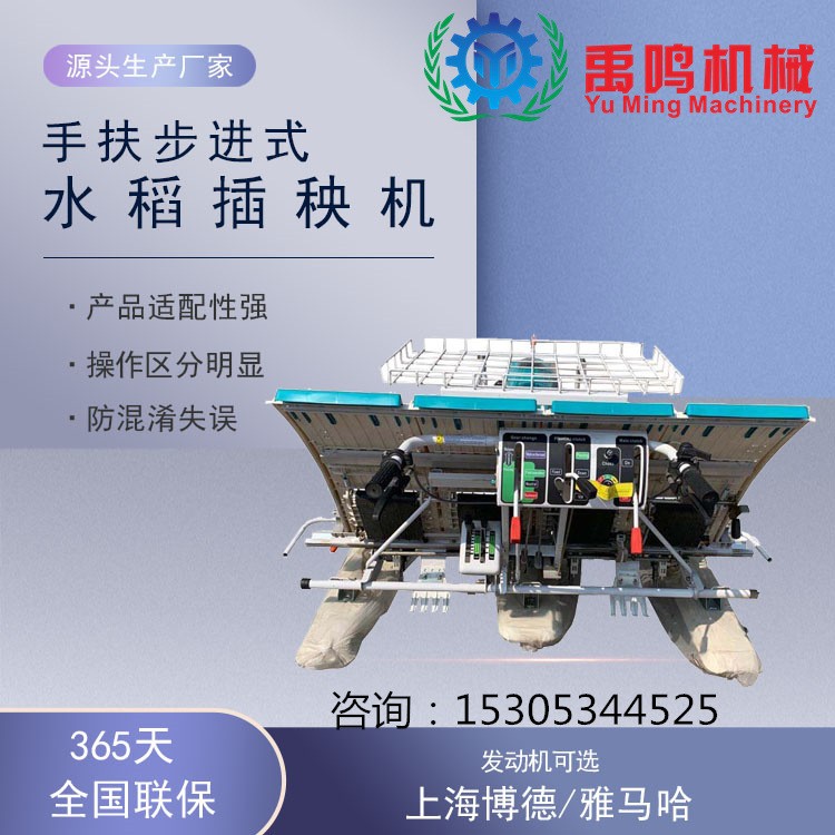 新款水稻插秧机水田4行6行水稻插苗机农用手扶步进式水稻栽苗机