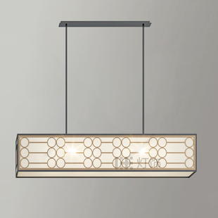 新中式禅意茶室长方形饭厅吊灯y别墅书房酒店前台公司接待厅网红