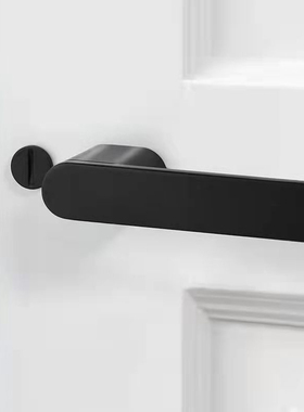 灰色极简锁磁吸静音房间木门锁家用生态房门锁具黑色锌合金分体锁