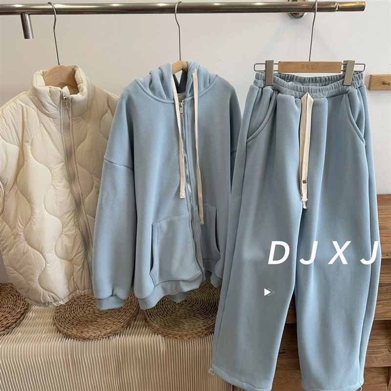 卷妈爱大小卷24冬季儿童加绒套装韩版连帽拉链卫衣阔腿卫裤两件套,童装/婴儿装/亲子装,套装,淘宝优惠券,粉丝福利购,淘宝优惠卷