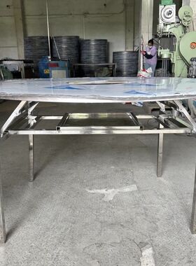 加厚全不锈钢放卡式炉火锅桌配钢D圈炉架方桌圆桌摆摊餐桌可定制