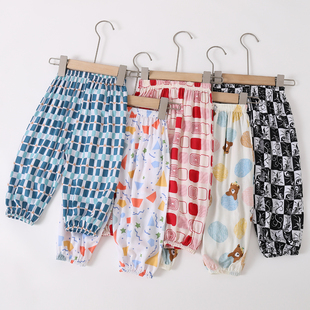 夏天宝宝中小童束口裤 儿童棉绸防蚊裤 宽松灯笼裤 薄款 男童女童夏季